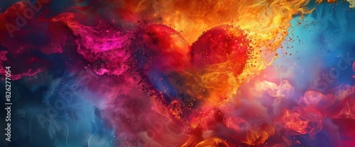 Love Depicted As A Radiant Explosion Of Colors, Abstract Background Images © SynthArt