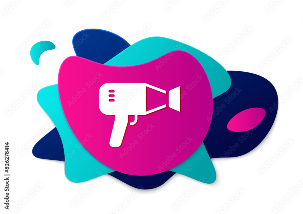 Color Hair dryer icon isolated on white background. Hairdryer sign. Hair drying symbol. Blowing hot air. Abstract banner with liquid shapes. Vector Color Hair dryer icon isolated on white background. Hairdryer sign. Hair drying symbol. Blowing hot air. Abstract banner with liquid shapes. Vector