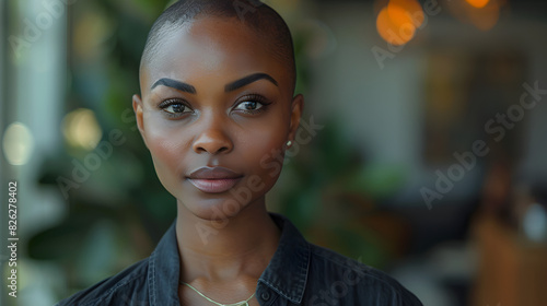 portrait black bald woman  © Lucia