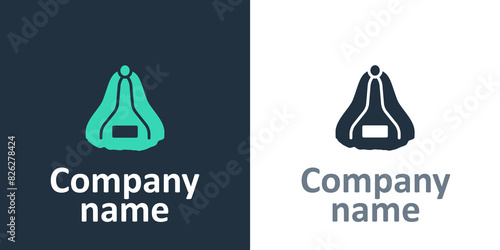 Logotype Sauna hat icon isolated on white background. Logo design template element. Vector