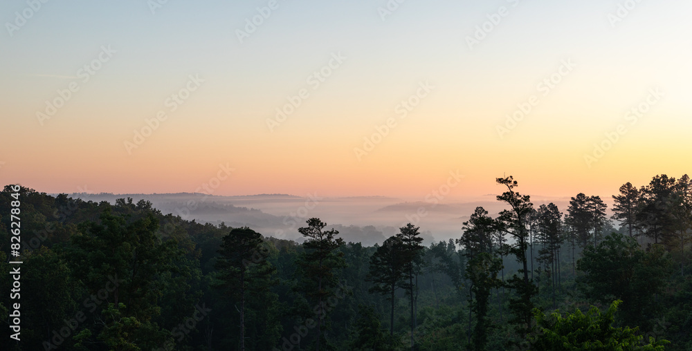 Fototapeta premium Viewing the distant sunrise beauty