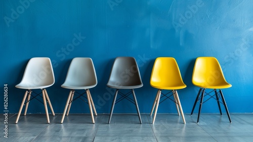 A Line of Modern Chairs