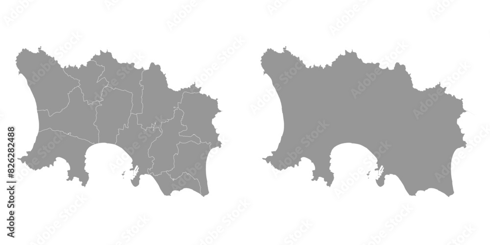 Fototapeta premium Jersey map with administrative divisions. Vector illustration.