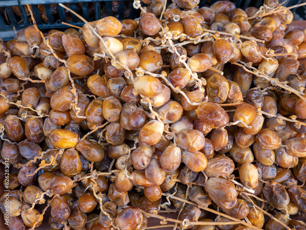 candied fresh Tunisian dates at the date seller, candied fresh Tunisian dates at the date seller,