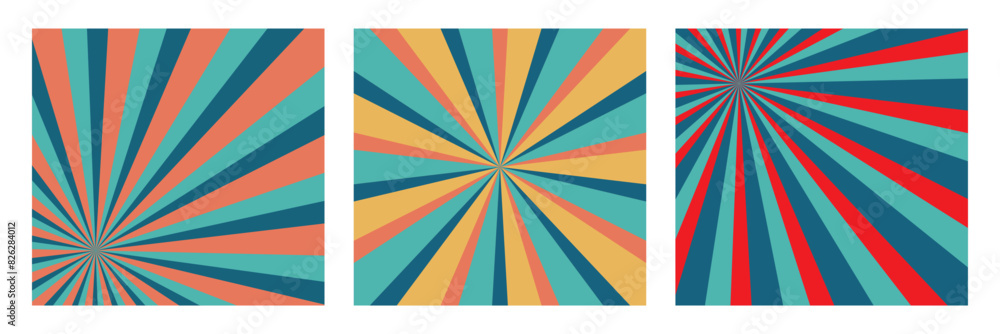 groovy retro abstract sun background set.Retro swirl sun groovy banner background. Abstract grunge sunburst ray.7891 groovy retro abstract sun background set.Retro swirl sun groovy banner background. Abstract grunge sunburst ray.7891
