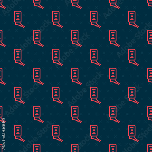 Red line Automatic drinker for small pets icon isolated seamless pattern on black background. Vector