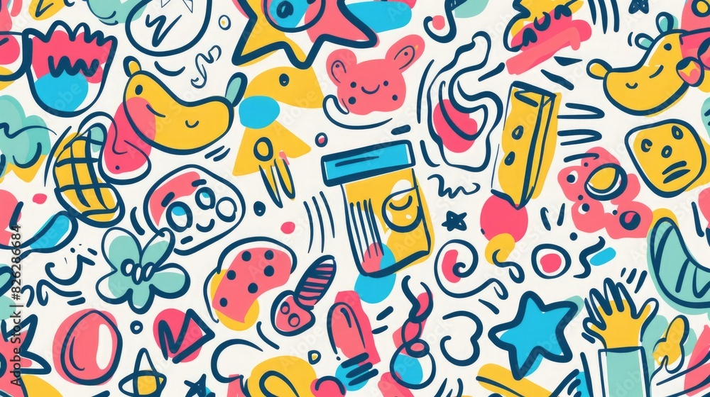 Background with simple drawings in Doodle style Background with simple drawings in Doodle style