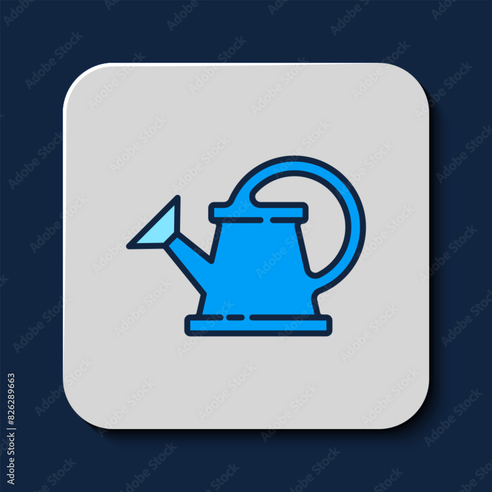 Filled outline Watering can icon isolated on blue background. Irrigation symbol. Vector Filled outline Watering can icon isolated on blue background. Irrigation symbol. Vector