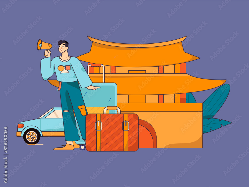 Holiday travel travel characters internet background vector hand drawn illustration
Holiday travel travel characters internet background vector hand drawn illustration