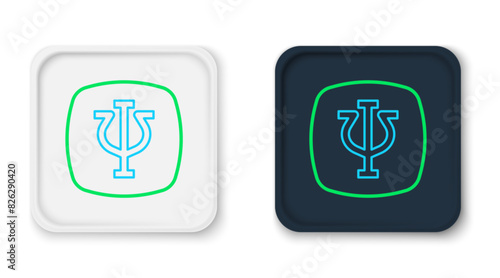 Line Psychology icon isolated on white background. Psi symbol. Mental health concept, psychoanalysis analysis and psychotherapy. Colorful outline concept. Vector