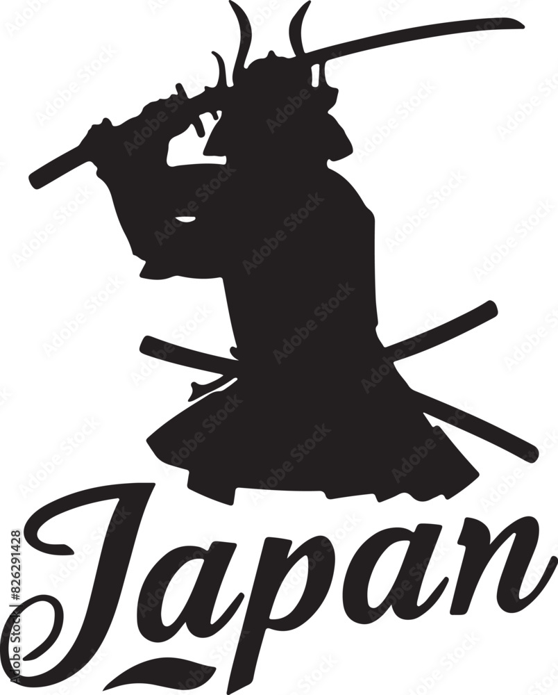 Obraz premium Japan Samurai Warrior Vector Illustration