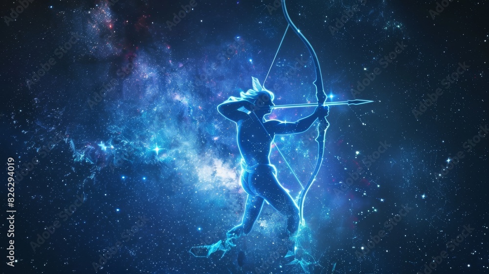 Sagittarius the archer centaur constellation glowing in the night sky Sagittarius the archer centaur constellation glowing in the night sky