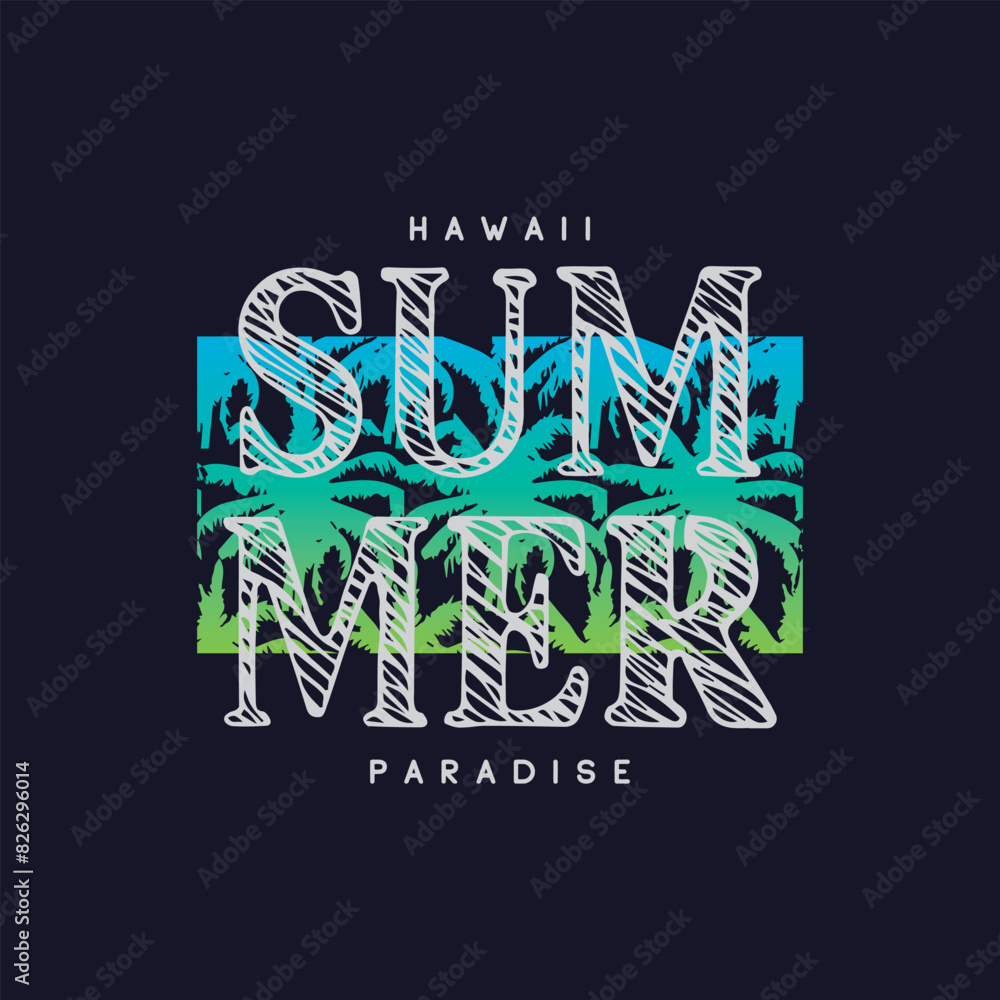 Obraz premium Summer typography graphic t shirt and apparel design