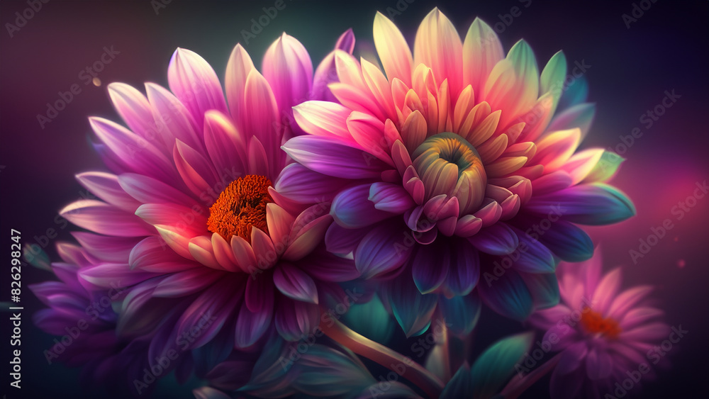 Beautiful fantasy wallpaper with botanical flower background Beautiful fantasy wallpaper with botanical flower background