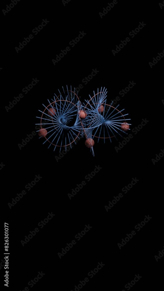 3d looping abstract animation in a black background. 3d looping abstract animation in a black background.