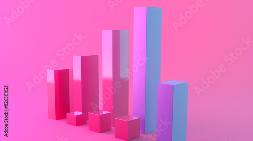 an image of a line of stacked objects in a pink, pink and blue color