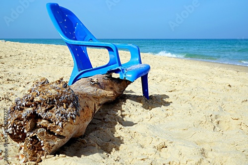 beach chair on the sand