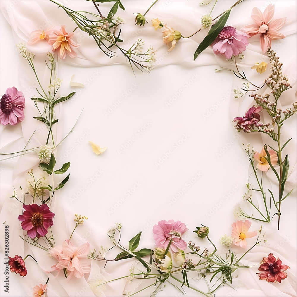 Pretty colorful flower square frame image Pretty colorful flower square frame image