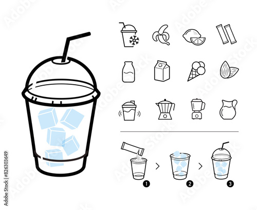 Set of methods of brewing tea, coffee and cold drinks. Preparation instructions. Vector elements for infographics. Set of sign for detailed guideline. Ready for your design. EPS10.