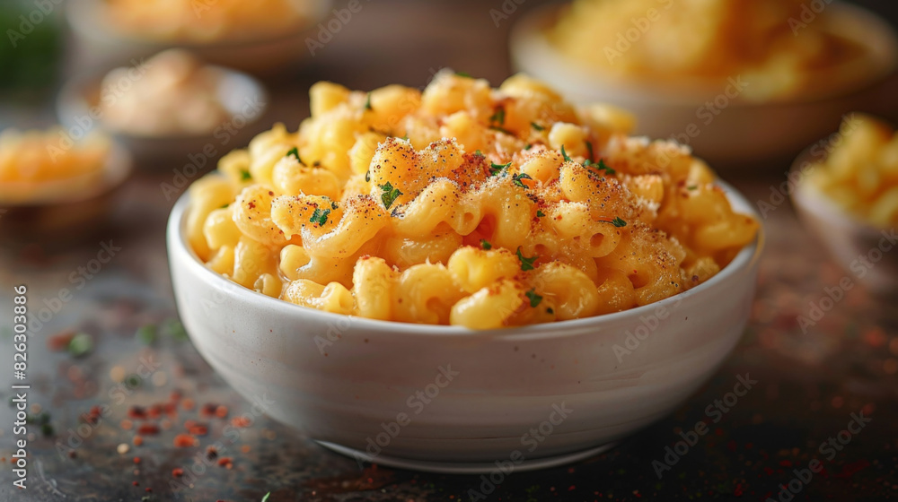 Macaroni and cheese. Pasta, macaroni au gratin, casserole topped with fresh herbs. Macaroni and cheese. Pasta, macaroni au gratin, casserole topped with fresh herbs.