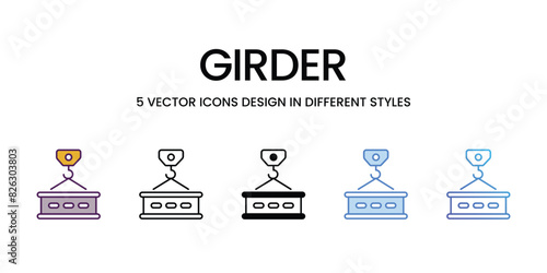 Girder icons vector set stock illustration.