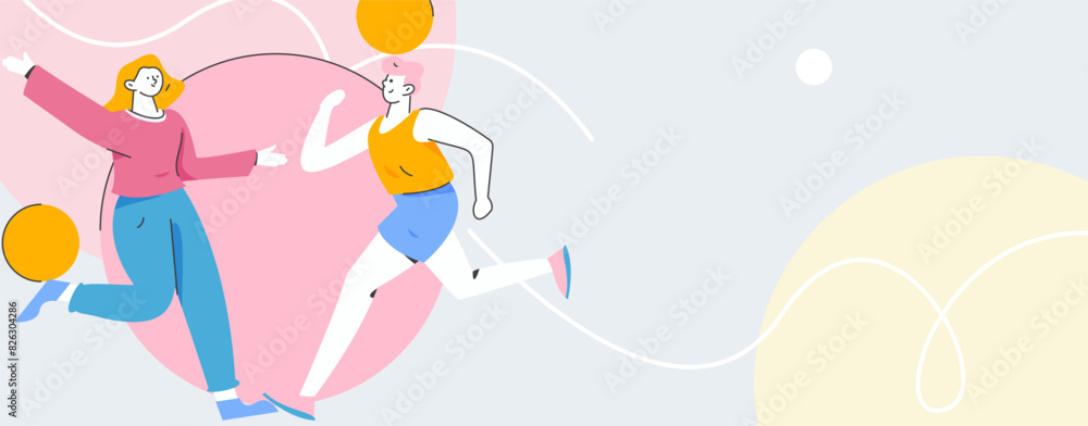 People exercising healthy running vector internet operation illustration
People exercising healthy running vector internet operation illustration