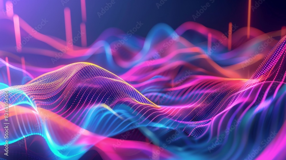 Vibrant Abstract Background With Lines and Waves Vibrant Abstract Background With Lines and Waves