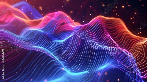 Vibrant Colorful Wave of Light on Black Background