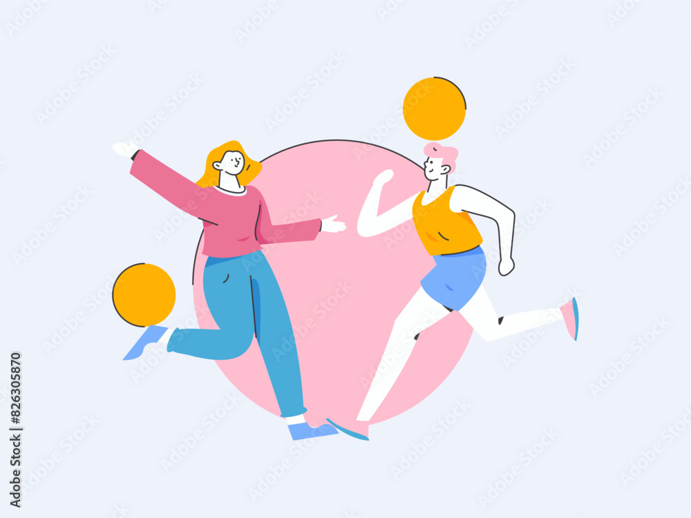 People exercising healthy running vector internet operation illustration
People exercising healthy running vector internet operation illustration