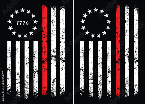 Thin Red Line 1776 Betsy Ross Flag Design