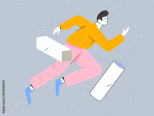 People exercising healthy running vector internet operation illustration
