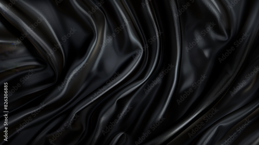 Obraz premium Black silk fabric natural texture background