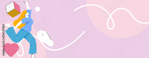 People exercising healthy running vector internet operation illustration

