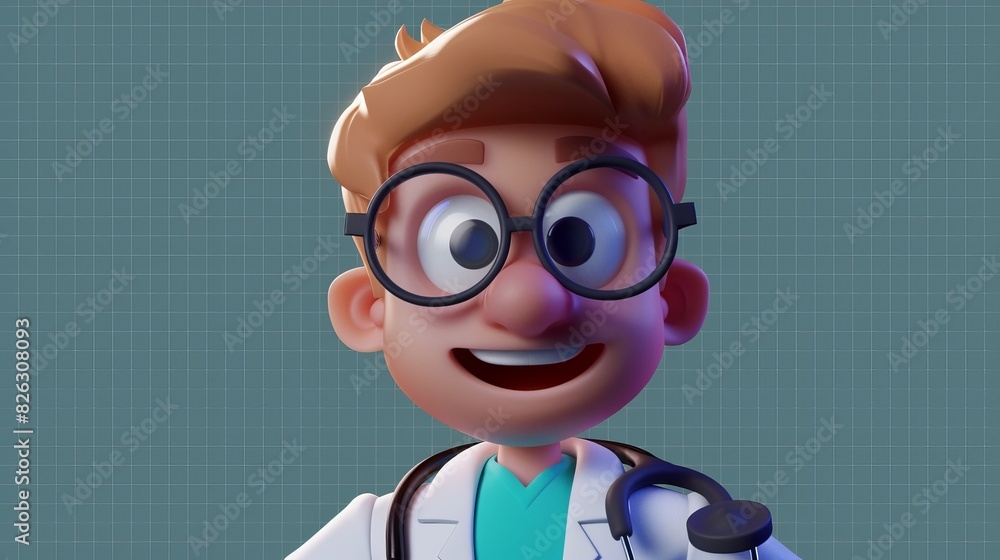The cartoon doctor on a transparent background in 3D is a happy cartoon doctor. The cartoon doctor on a transparent background in 3D is a happy cartoon doctor.
