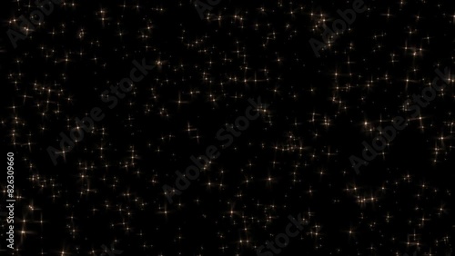 Loop falling gold particles animation motion on black abstract Background. Gold stars particle on black background motion titles cinematic photo