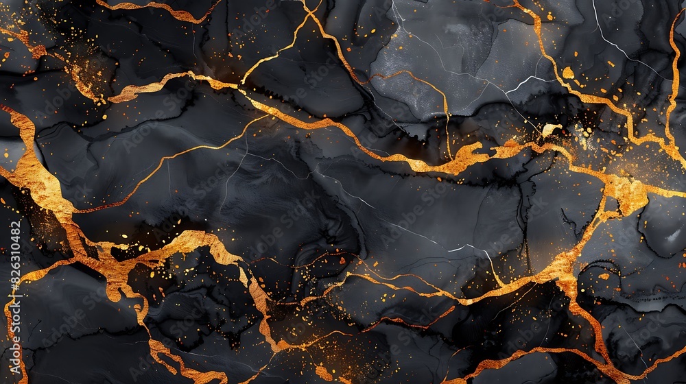 Black and gold marble texture. Black and gold marble texture.