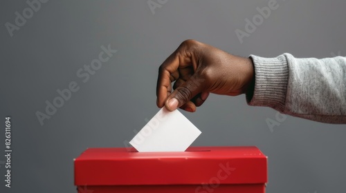 The ballot being cast photo