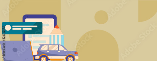 People exercising healthy running vector internet operation illustration
