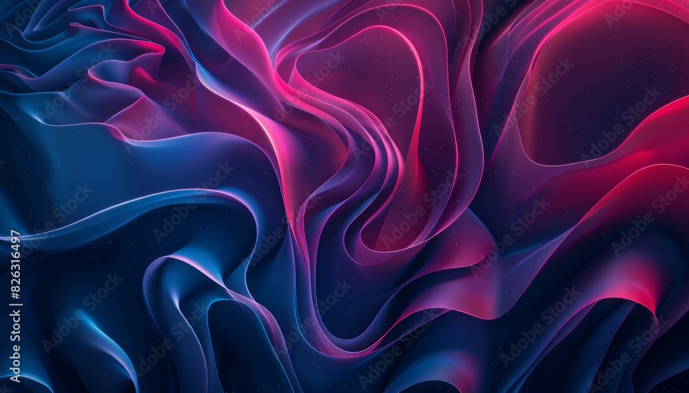 Obraz premium A dynamic abstract wavy background is created with a touch of creativity in a 2D illustration ideal for spicing up your banners flyers or brochures.