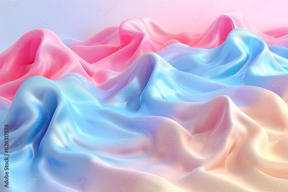 3d Vibrant Pink Blue Silk Fabric Waves 3d Vibrant Pink Blue Silk Fabric Waves