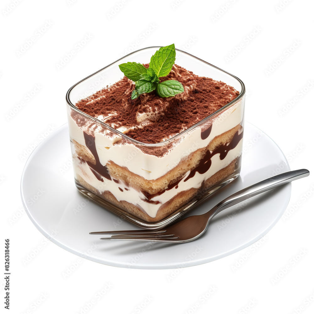 chocolate cake with mint on transparent background, clipping path, png, chocolate cake with mint on transparent background, clipping path, png,