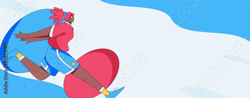 People exercising healthy running vector internet operation illustration
