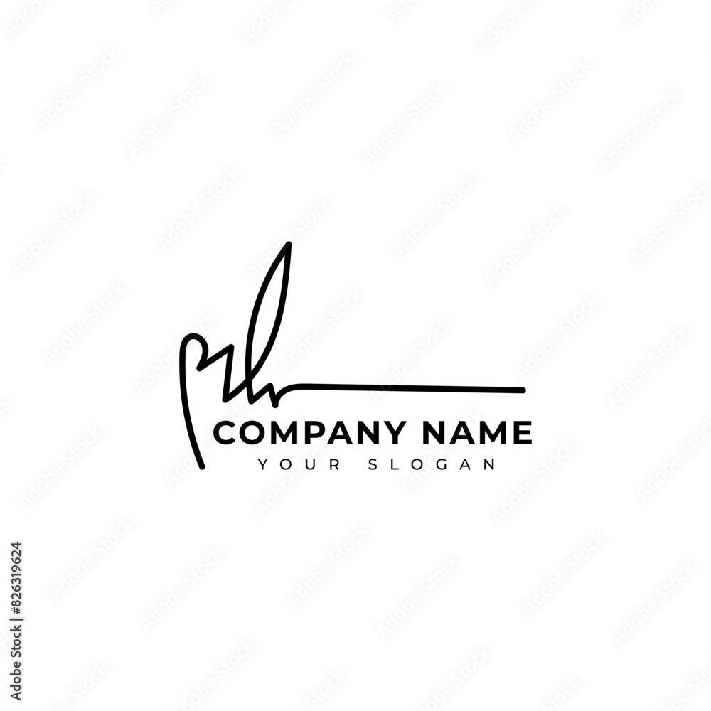 Mh Initial signature logo vector design Mh Initial signature logo vector design