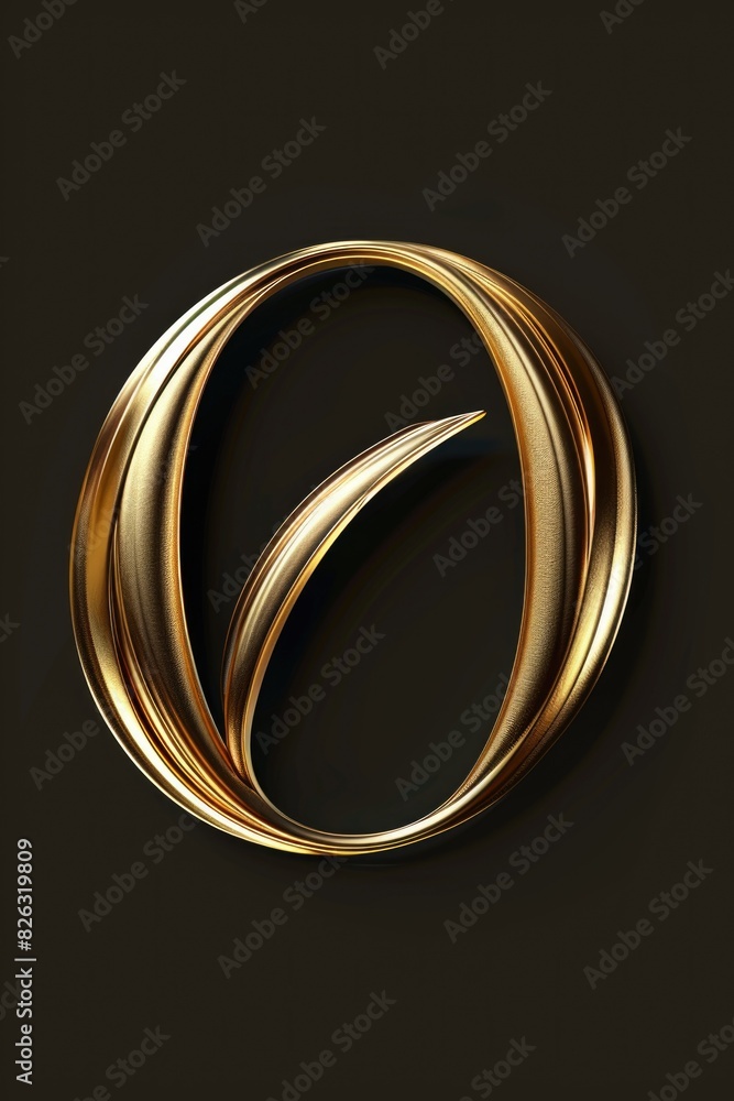 A golden letter O on a dark black background. Perfect for graphic design projects A golden letter O on a dark black background. Perfect for graphic design projects