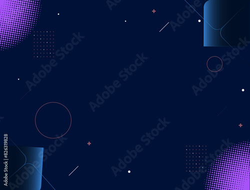 Fondo Geométrico Azul Marino con Puntos y Líneas para Redes Sociales