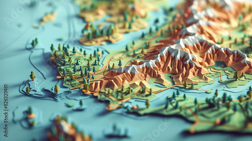 California Map in 3D Model