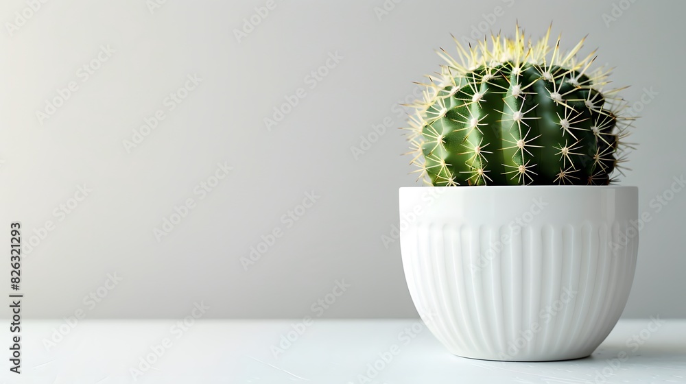 Cactus in a white pot isolated on a plain background, in the minimalist style, on a white table top, with soft lighting, with a natural look.
Cactus in a white pot isolated on a plain background, in the minimalist style, on a white table top, with soft lighting, with a natural look.