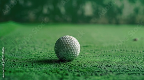 A golf ball resting on a lush green field, perfect for sports and recreation concepts