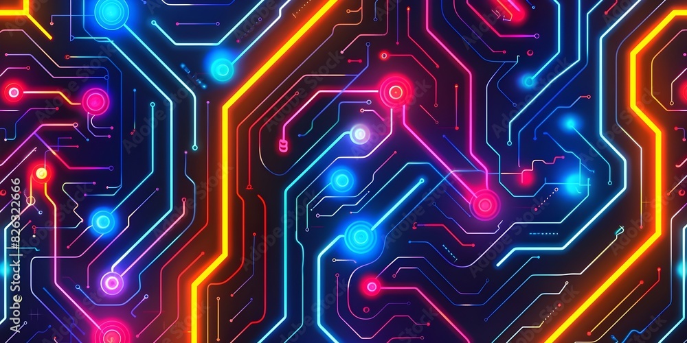 Obraz premium high-tech circuit board, symbolizing network advancements in technology, innovation, and digital progress, cybersecurity, encryption, data protection, and safeguarding digital information. 
