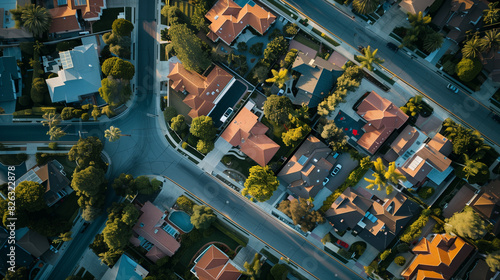 Residential Neighborhood Aerial View, Hawthorne, Los Angeles, CA photo